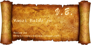 Vaszi Balázs névjegykártya